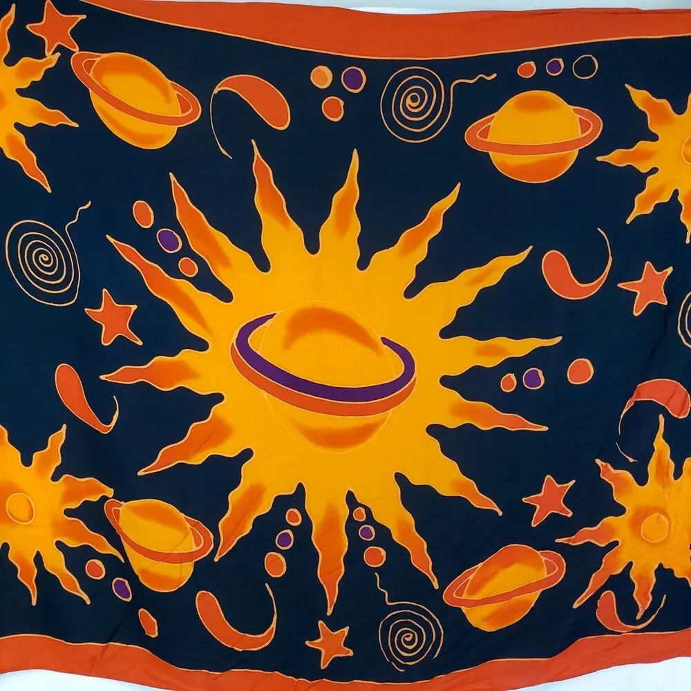 Celestial Sun Planet Sarong Pareo Wall Tapestry 66x46 Whimsigoth Boho Rayon